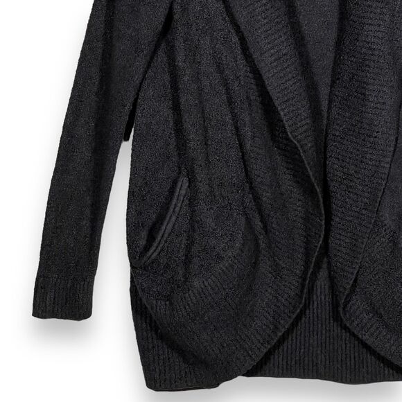 Max & Mia Open Cardigan Women Size S Black Pockets Stretch Long Sleeve Knit - Picture 3 of 12